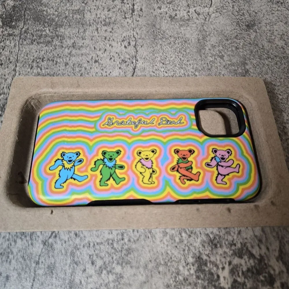 Casely Bold Iphone Case Grateful Dead Case New Open Box Dead Head Bears Rainbow